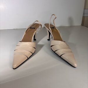 Stuart Weitzman White Slingback Pumps